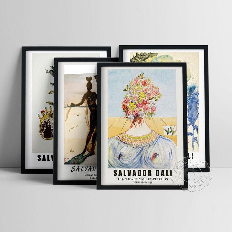 Vintage Salvador Dali Prints | Dali Fleurs Poster | The Flowering of Inspiration Wall Decorations | Famous Canvas Reproductions